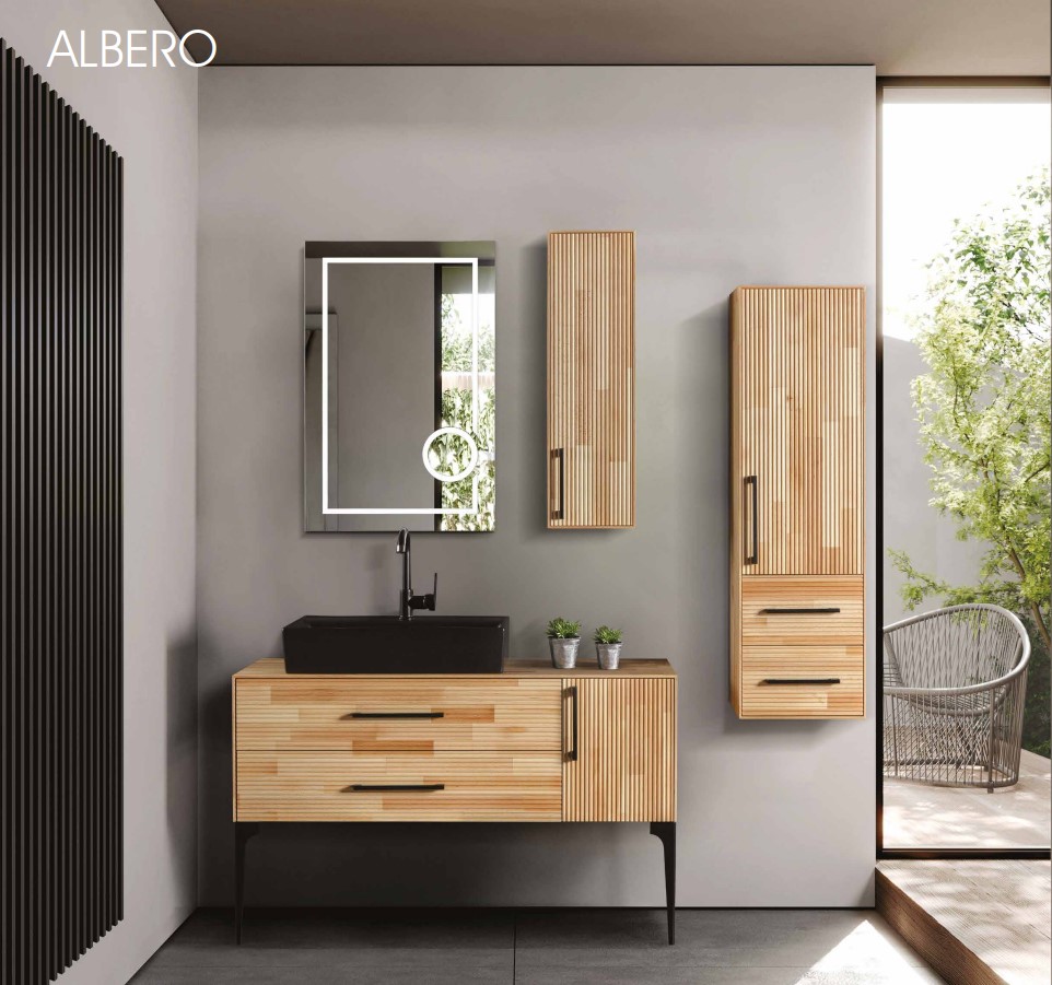 BANYO DOLABI ALBERO MASİF 120 CM - TAKIM